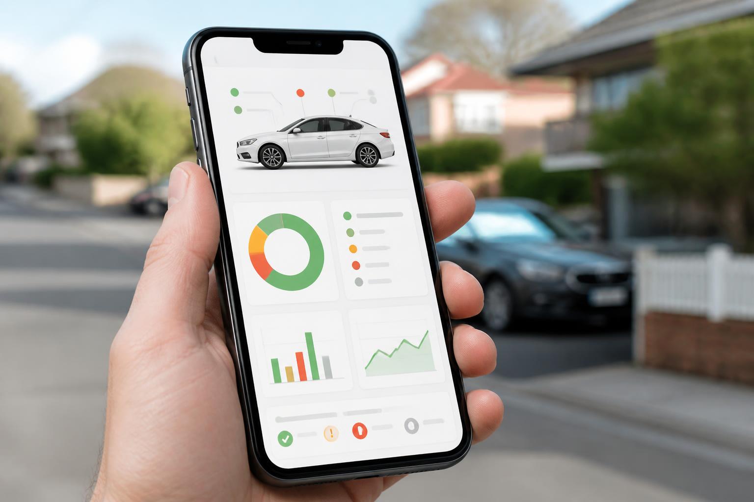Blacktown buyer reviewing a pre-purchase car inspection report on a phone