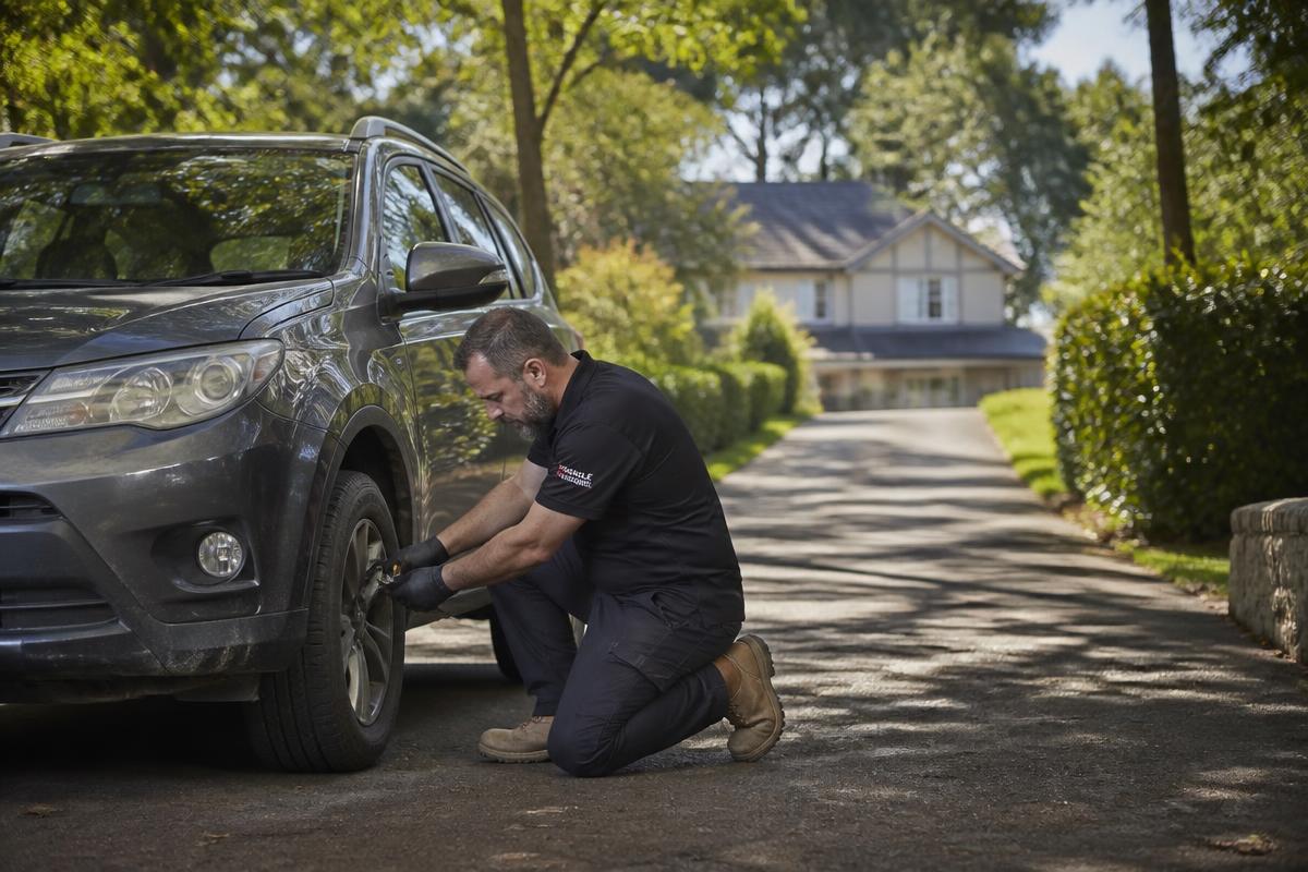 Aussie Auto Care mobile inspector carrying out a pre-purchase car inspection in West Pennant Hills, NSW